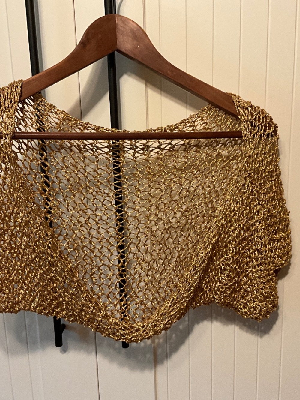 Handmade golden bolero shoulder shrug